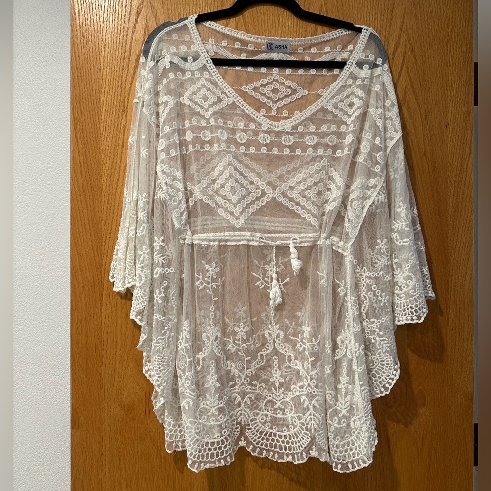 White Lace Cover Up